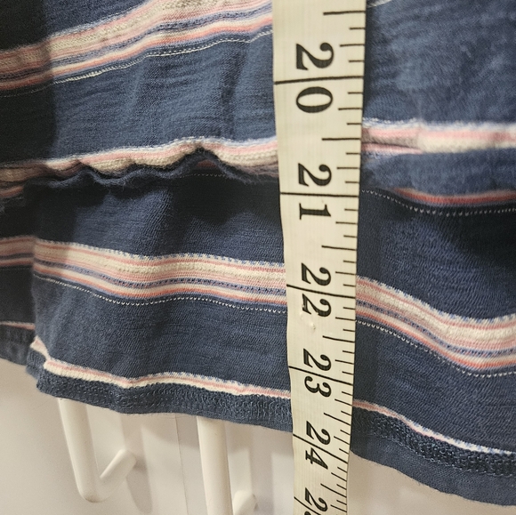 Chaps womens striped t-shirt size 2XL. Blue, pink, and white. - Picture 3 of 9